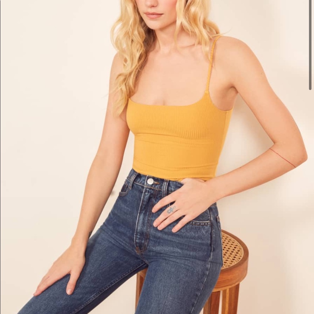 REFORMATION yellow tank top